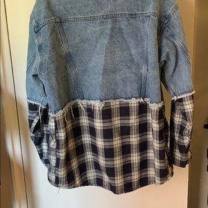 half flannel half jean jacket
